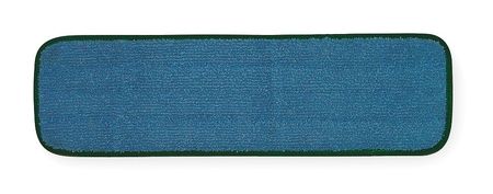 TOUGH GUY Flat Mop Pad, Hook-and-Loop Connection, Looped-End, Blue/Green, Microfiber 1TTY8