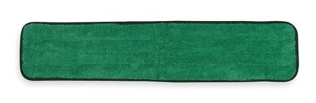 TOUGH GUY 24 in L Dust Mop, Hook-and-Loop Connection, Pad End, Green, Microfiber, 1TTY3 1TTY3