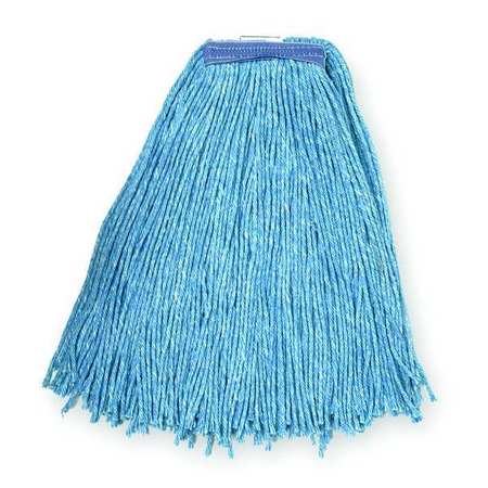 TOUGH GUY 1in String Wet Mop, 16oz Dry Wt, Clamp/Quick Chnge/Side-Gate Connect, Cut-End, Blue, Cotton, 1TYR8 1TYR8