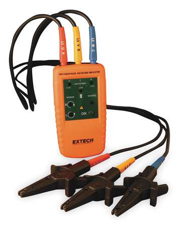 EXTECH Phase & Motor Rotation Tester, 40-600VAC 480403