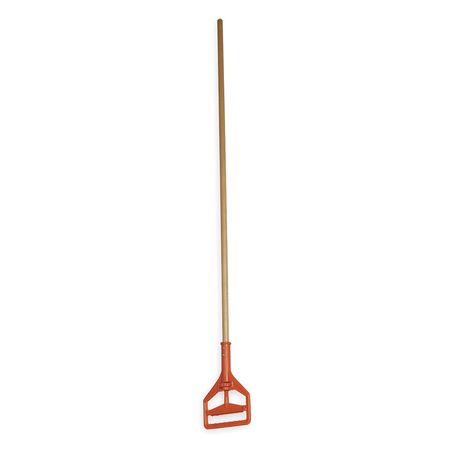 Tough Guy 60" Slide On Wet Mop Handle, Orange, Wood 1TZA9