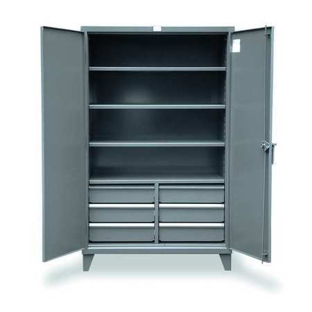 STRONG HOLD 12 ga. ga. Steel Storage Cabinet, 72 in W, 78 in H, Stationary 66-244-6/5DB