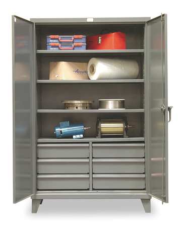Strong Hold 12 ga. ga. Steel Storage Cabinet, 60 in W, 78 in H, Stationary 56-244-6/5DB