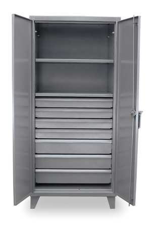 STRONG HOLD 12 ga. ga. Steel Storage Cabinet, 36 in W, 78 in H, Stationary 36-242-7DB