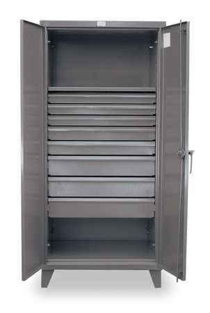 STRONG HOLD 12 ga. ga. Steel Storage Cabinet, 36 in W, 78 in H, Stationary 36-241-8DB