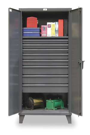 Strong Hold 12 ga. ga. Steel Storage Cabinet, 36 in W, 78 in H, Stationary 36-241-8DB