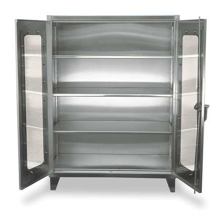 STRONG HOLD 12 ga. ga. Stainless Steel Storage Cabinet, 48 in W, 66 in H, Stationary 45-LD-243SS