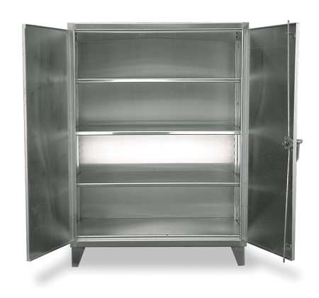 STRONG HOLD 12 ga. ga. Stainless Steel Storage Cabinet, 48 in W, 66 in H, Stationary 45-243SS