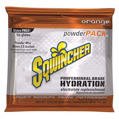 Sqwincher Sports Drink Mix, 23.83 oz., Mix Powder, Regular, Orange 159016041