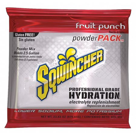 Sqwincher Sports Drink Mix, 23.83 oz., Mix Powder, Regular, Fruit Punch 159016042