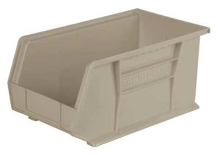 Akro-Mils 60 lb Hang & Stack Storage Bin, Plastic, 8 1/4 in W, 7 in H, 14 3/4 in L, Beige 30240STONE