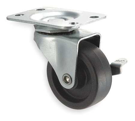Zoro Select Swivel Plate Caster, Poly, 2 in., 100 lb. 1UHR2