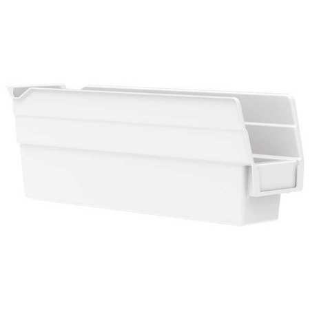 Akro-Mils 7 lb Shelf Storage Bin, Plastic, 2 3/4 in W, 4 in H, White, 11 5/8 in L 30110WHITE