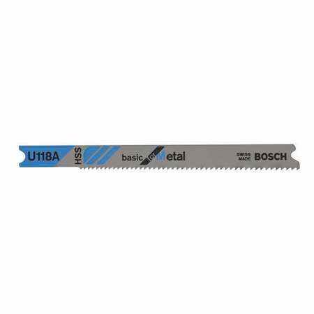 BOSCH Jigsaw Blade, U-Shank, 3-1/8 In. L, PK5 U118A