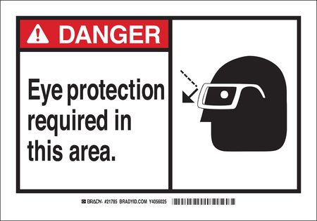 BRADY Safety Sign Label, 3-1/2 x 5, Self-Adhes., 83913 83913