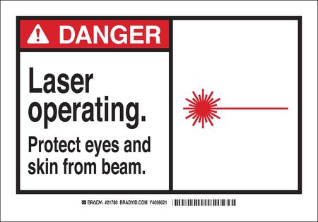 BRADY Safety Sign Label, 3-1/2 x 5, Self-Adhes., 83908 83908