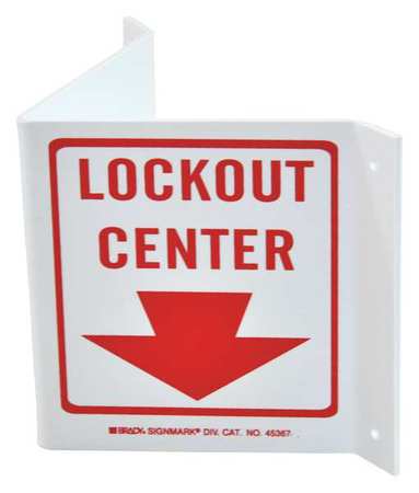 BRADY Lockout Sign, 5 1/2 in Height, 10 in Width, Plastic, Triangle, English 45367