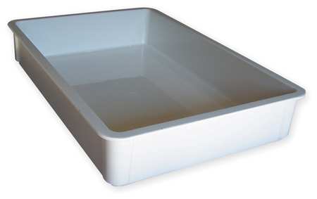 Molded Fiberglass Stacking Container, White, Fiberglass Reinforced Composite, 25 3/4 in L, 17 3/4 in W, 4 1/2 in H 8750085269