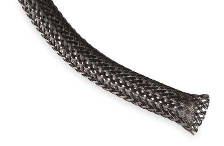 TECHFLEX Braided Sleeving, 1.500 In., 250 ft., Black, Standards: UL RECOGNIZED HWN1.50BK250