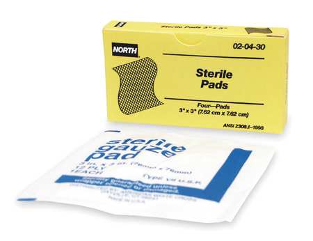 Honeywell Sterile Gauze Pad, Sterile, White, Yes, PK4 020430