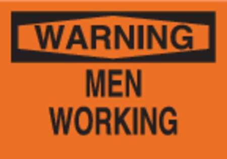 BRADY Warning Sign, 10 x 14In, BK/ORN, ENG, Text 42615