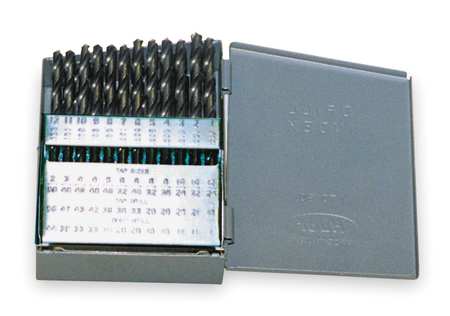 CLE-LINE 60PC 118° General Purpose Jobber Length Drill Set Cle-Line 1899 Steam Oxide HSS RHS/RHC #1-#60 C21123