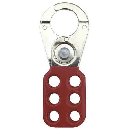 Condor Lockout Hasp, Standard Hasp, 1 in Opening Size, Snap-On, 6 Lock, Red 7619