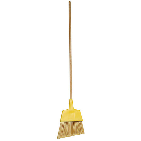 Tough Guy 12 in Sweep Face Broom, Medium, Synthetic, Yellow, 46-3/4" L Handle 1VAC4