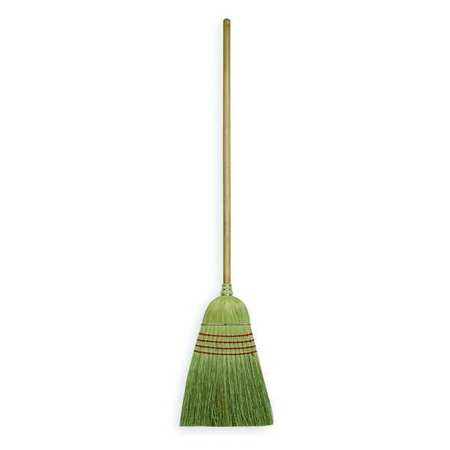 Tough Guy 12 in Sweep Face Broom, Medium/Stiff Combination, Natural, Tan, 38 in L Handle 1VAB5