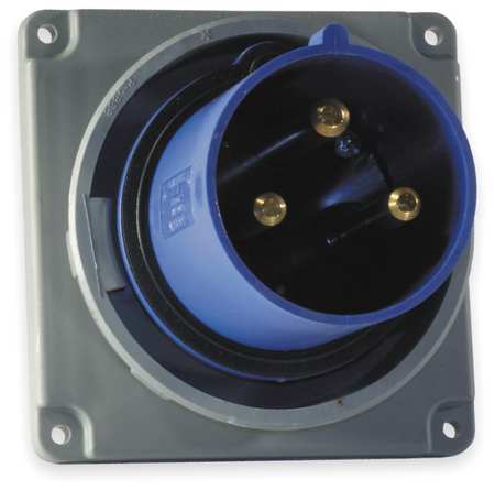 HUBBELL IEC Pin and Sleeve Inlet, 100A, 250V, Blue HBL3100B6W