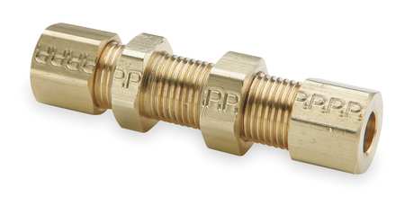 Parker 1/4" Compression Brass Bulkhead Union 10PK 62CBH-4