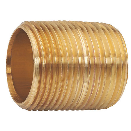 Pipe: Red Brass, 3/4 in Nominal Pipe Size, 18 in Overall Lg, Threaded on  Both Ends, Schedule 80