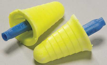 3M E-A-R Push-Ins with Grip Rings Disposable Soft Foam Ear Plugs, Cone Shape, 30 dB, Yellow, 200 PK 318-1008