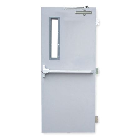 CECO Security Door, LHR, 80 in H, 36 in W, 1 3/4 in Thick, 18 Gauge Steel, Type: 2 RSHL-3-3068-LHR-CU