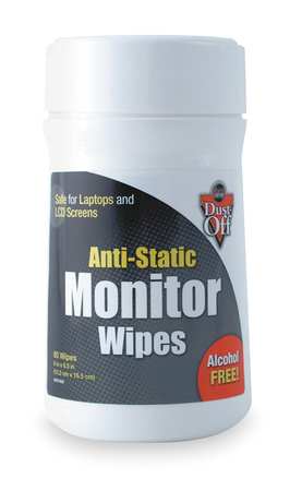 Falcon Monitor Wipes, Tub, 7Hx4W In DSCT