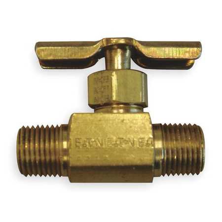 Weatherhead Needle Valve, Straight, Brass, 1/4 In., MNPT 6815