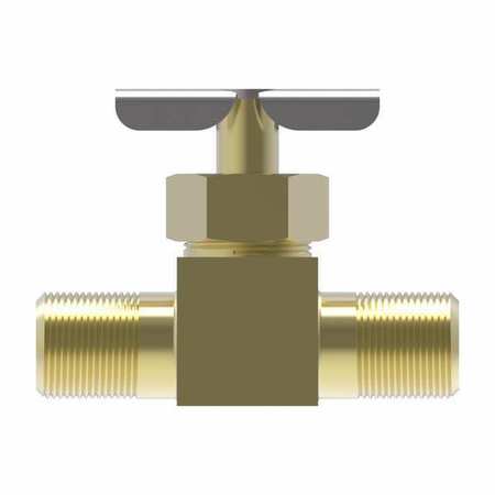 Weatherhead Needle Valve, Straight, Brass, 1/8 In., MNPT 6810