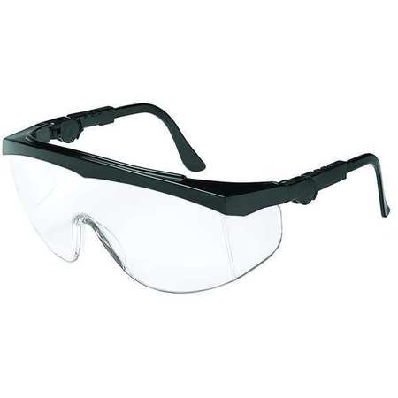 CONDOR Safety Glasses, Spirit, Anti-Scratch, Adjustable Temples, Side Protection, Black Frame, Clear Lens 1VW22