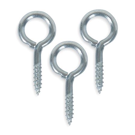 Zoro Select Eye Bolt Without Shoulder, 1 1/16 in Shank, 11/32 in ID, Steel, Zinc Plated, 20 PK 1WBH1
