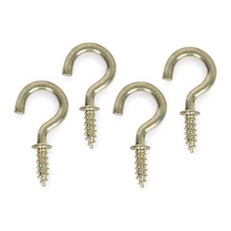 ZORO SELECT Cup Hook, Brass, Length 1/2 In, PK20 1WBH3