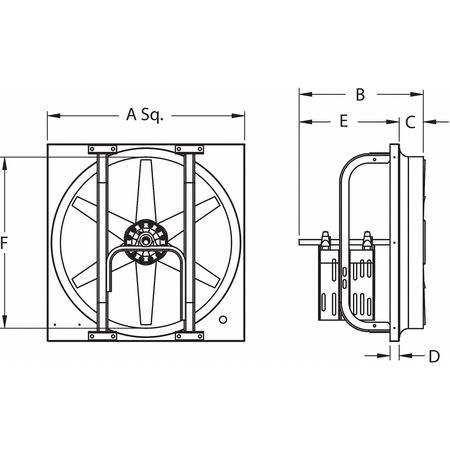 Dayton Reversible Fan, W/ Drive Pkg, 208-230/460V 7AR49