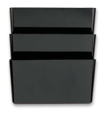 Officemate Wall Pocket, Letter, Black, 7 In H, PK3 21422
