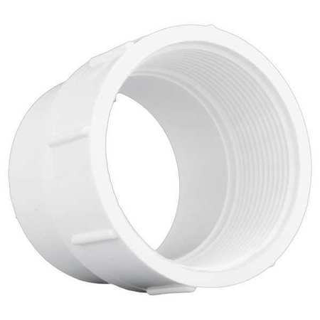 Zoro Select PVC Cleanout Adapter, FNPT x Spigot, 3 in Pipe Size 1WKG2