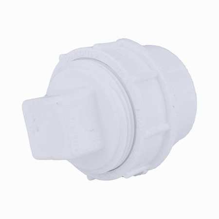 Zoro Select PVC Cleanout Adapter with Plug, FNPT x Spigot, 1-1/2 in Pipe Size 1WKR6