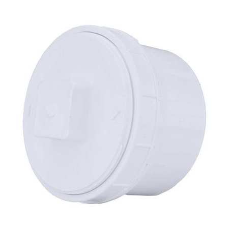 Zoro Select PVC Cleanout Adapter with Plug, FNPT x Spigot, 6 in Pipe Size 1WKV6