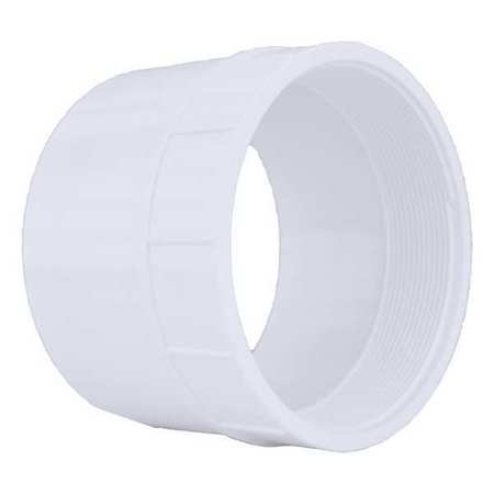 Zoro Select PVC Female Adapter, FNPT X Hub, 6 in Pipe Size 1WKW6