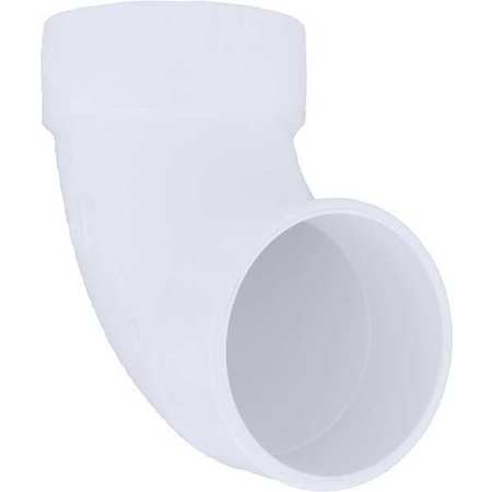 ZORO SELECT PVC Street Elbow, 90 Degrees, Hub x Spigot, 4 in Pipe Size 1WKB6