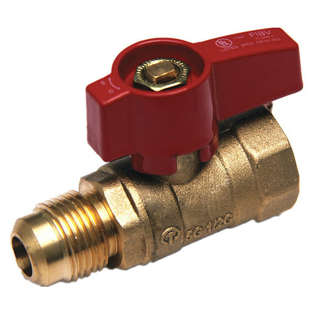 ZORO SELECT 1/2" FNPT x Flare Brass Gas Ball Valve Inline G-GBV-5050F