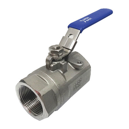 Zoro Select 3/8 in Ball Valve, Stainless Steel, FNPT, Inline 06Q201N04038