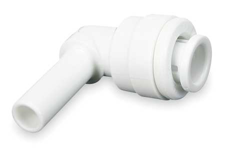JOHN GUEST Plug-In Elbow, 1/4 in Tube Size, Acetal, White, 10 PK CI2220808W-PK10